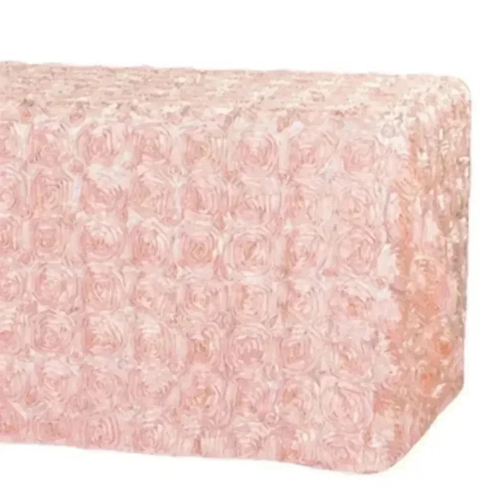 Rosette Satin 90" x 156" Rectangular Table Cloth